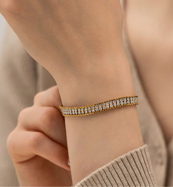 Double Layer Zircon Bracelet