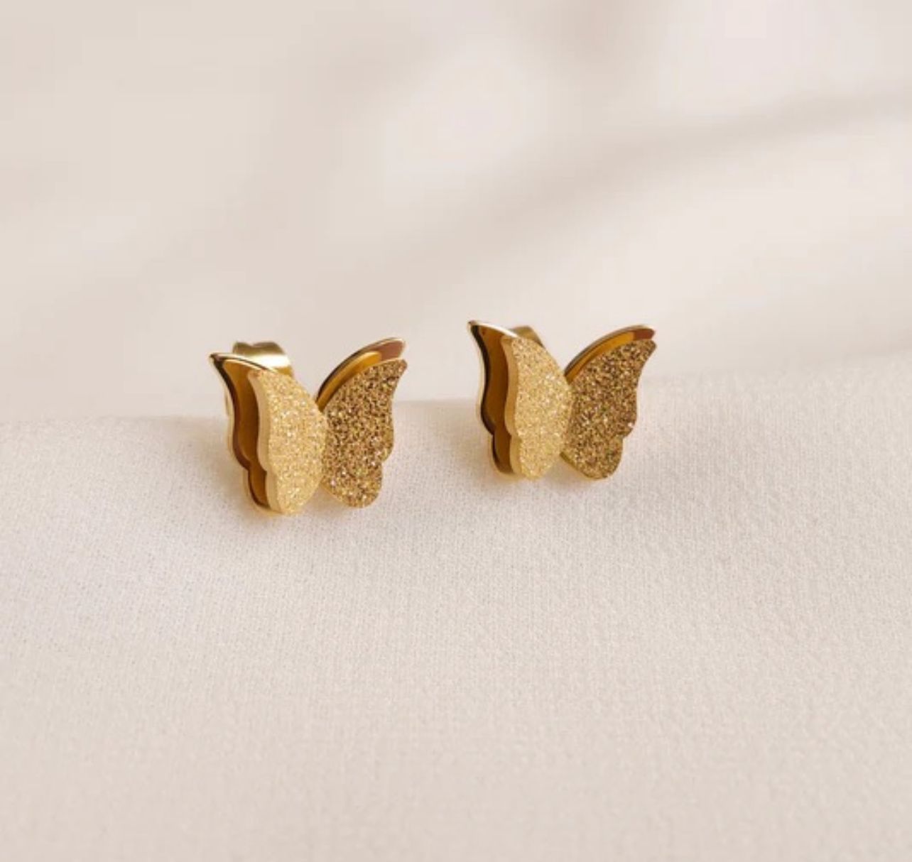 Gold Butterfly Stud