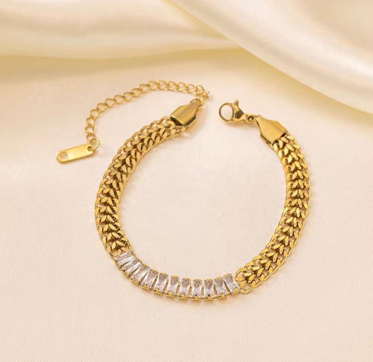 Crystal Studded Chain Bracelet