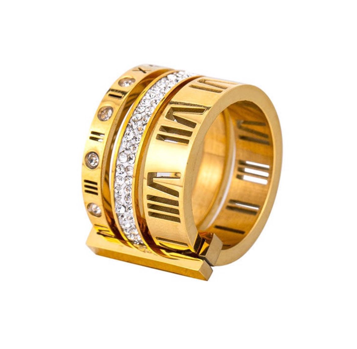 Three's A Golden Stack Ring