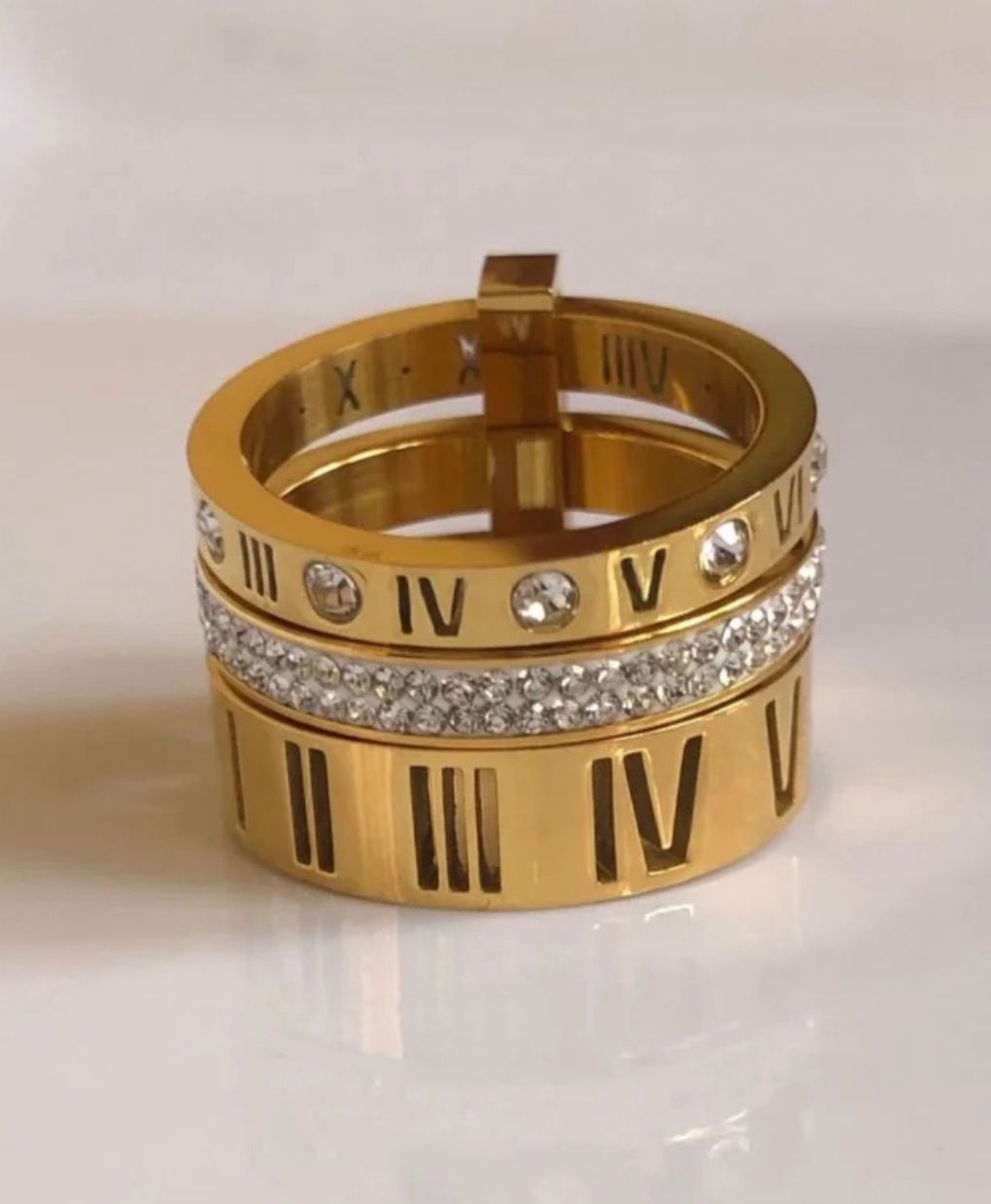Three's A Golden Stack Ring