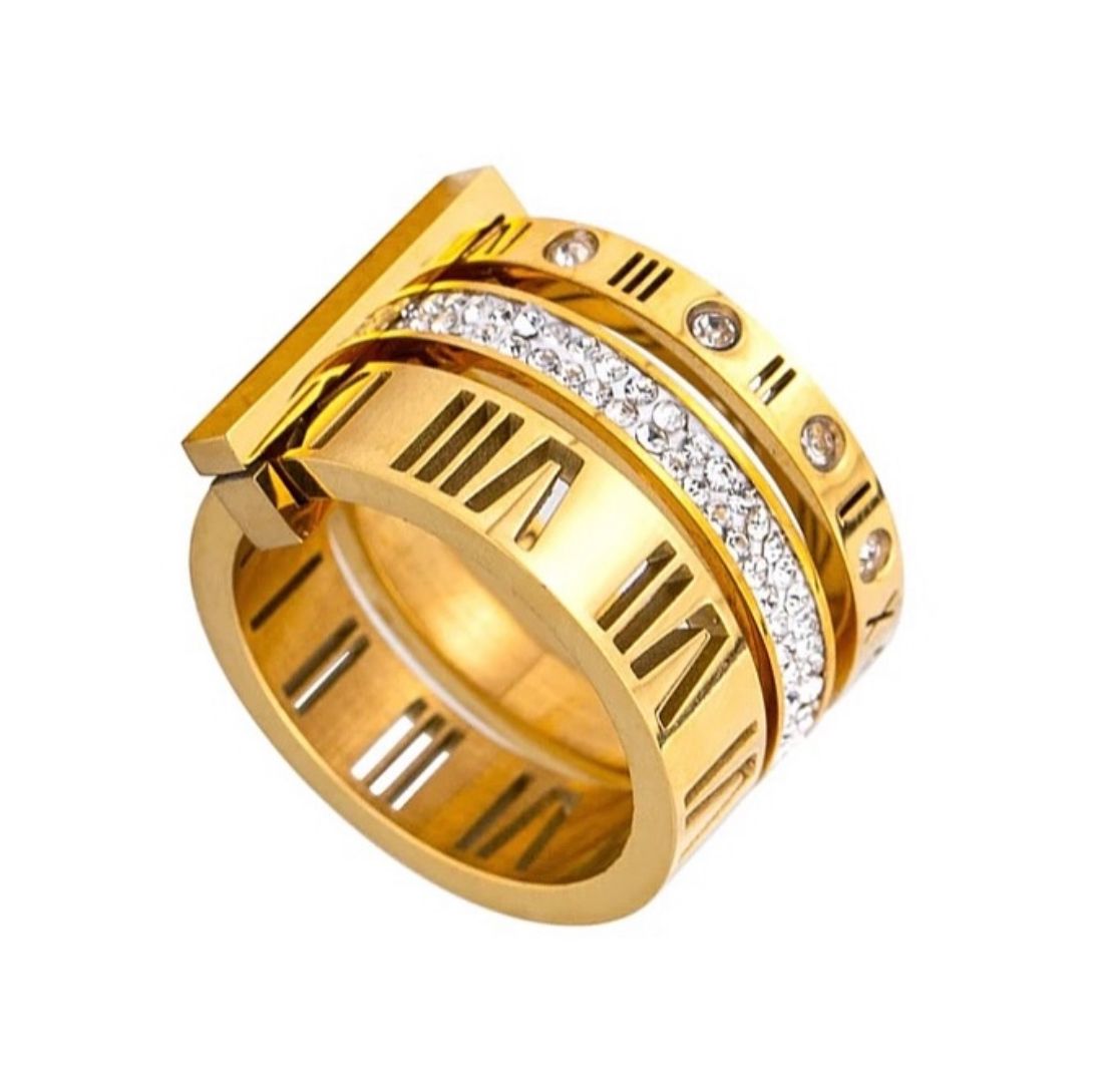 Three's A Golden Stack Ring