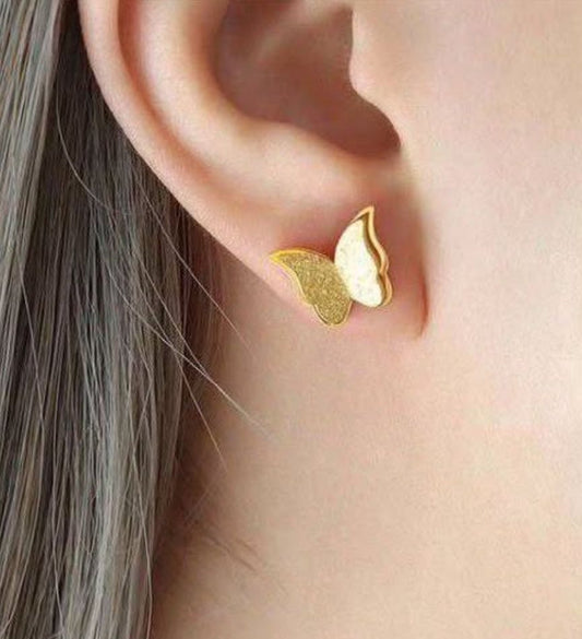 Gold Butterfly Stud