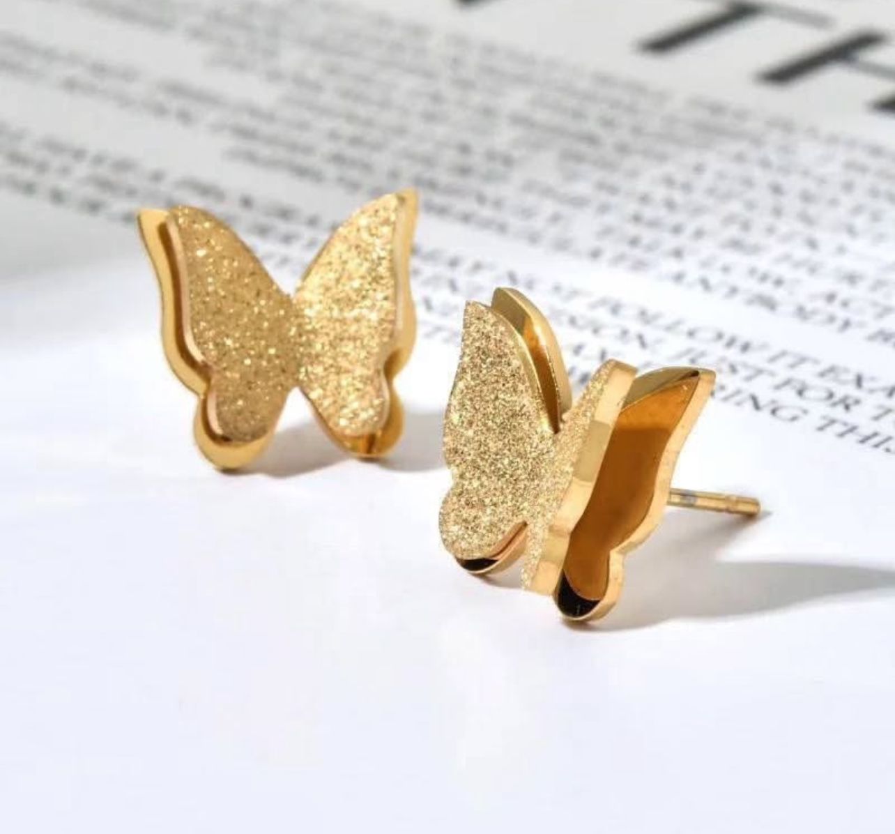 Gold Butterfly Stud