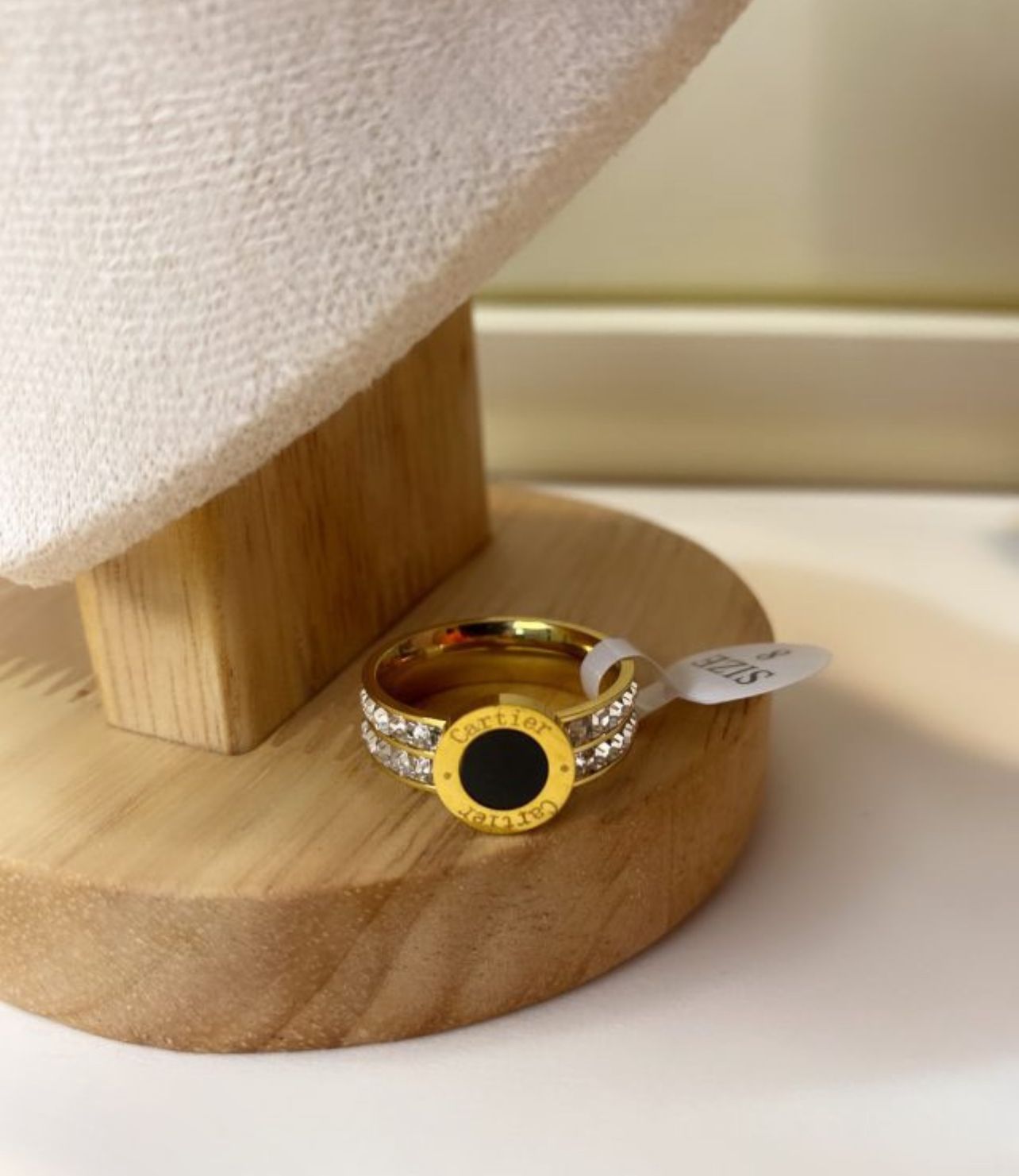 Crystal Black Dial Ring