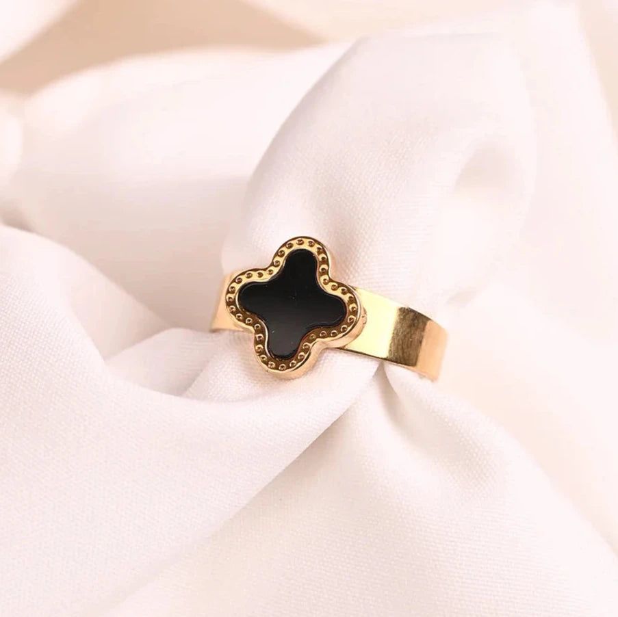 Adjustable Black Clover Ring