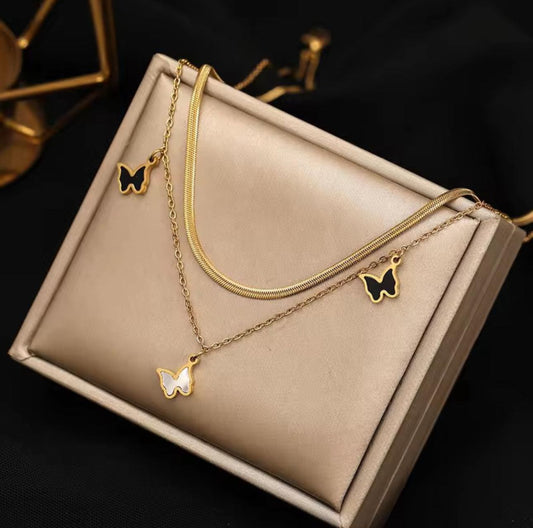 Trio Butterfly Necklace