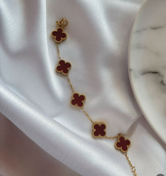 Mehroon Clover Bracelet