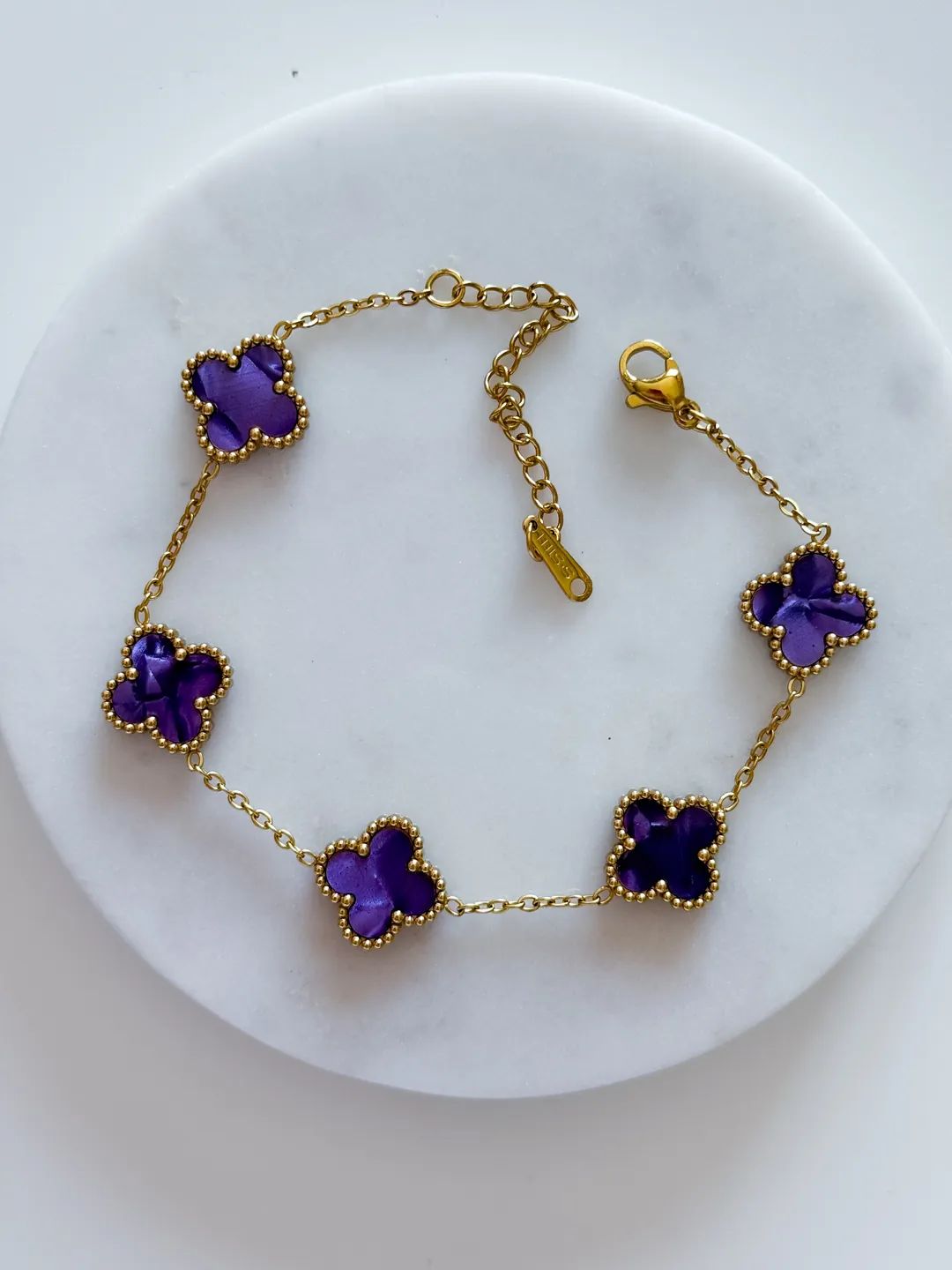 Royal Purple Clover Bracelet