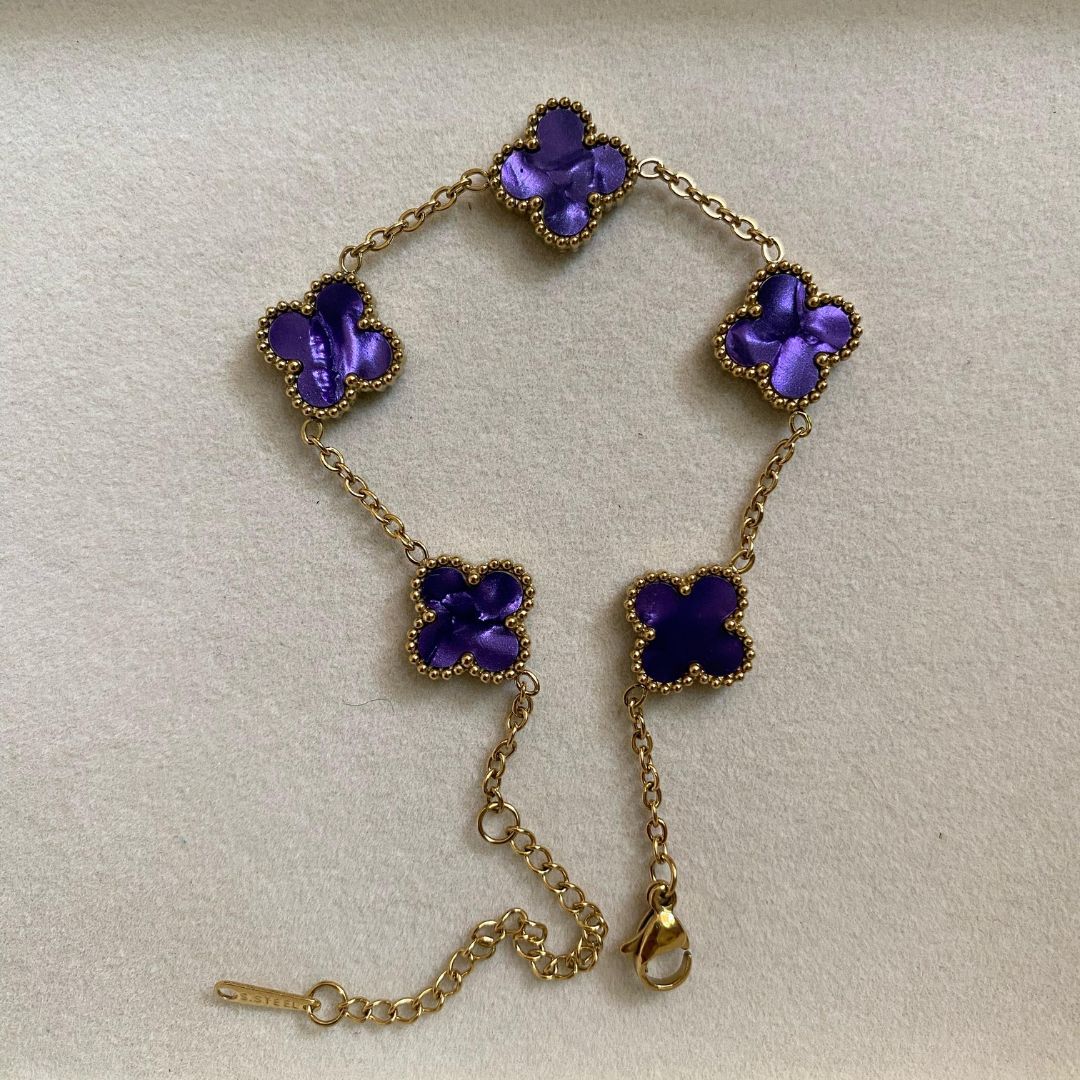 Royal Purple Clover Bracelet