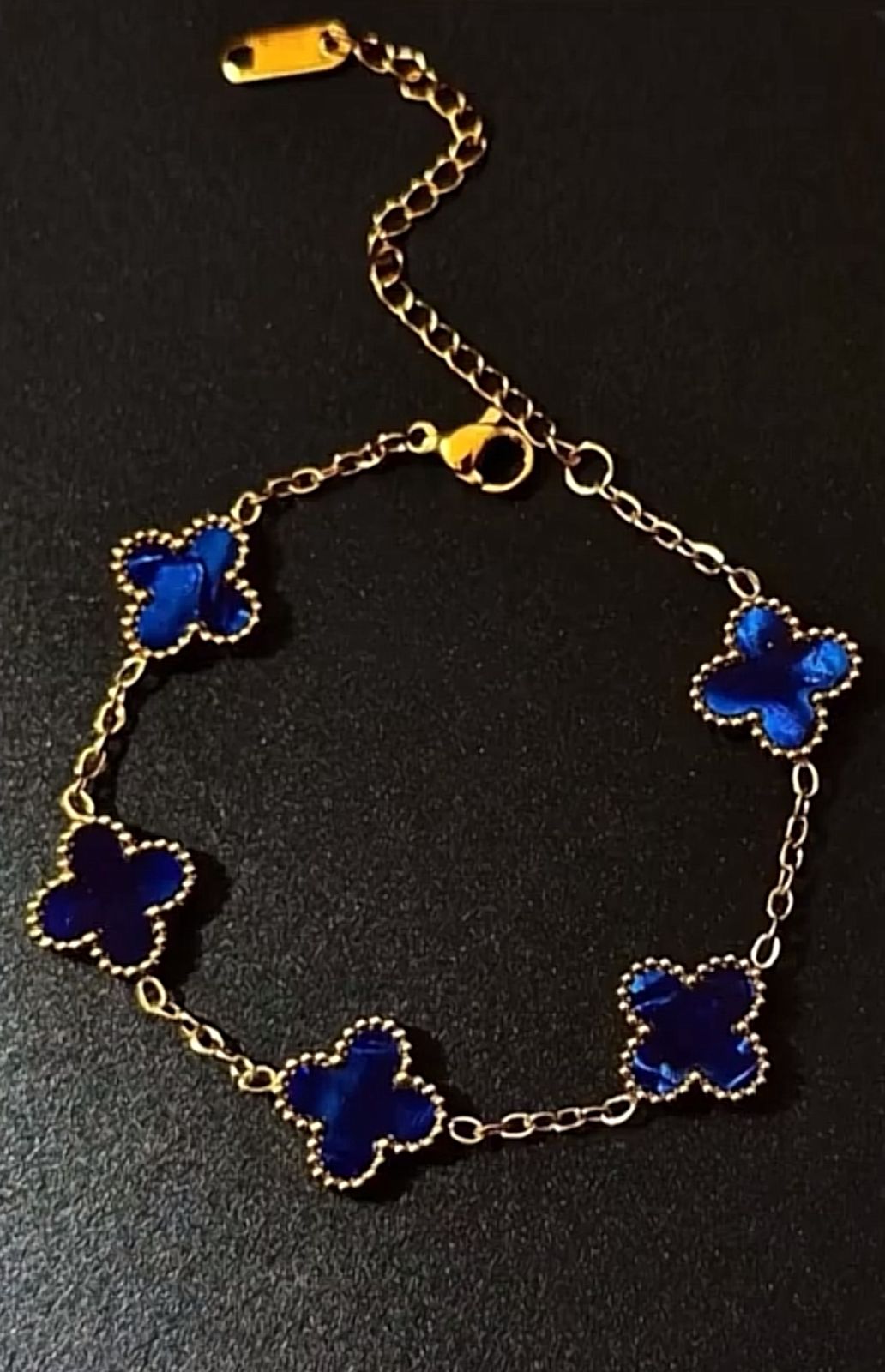 Deep Sea Blue Clover Bracelet