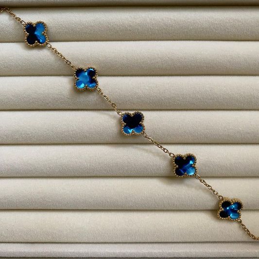 Deep Sea Blue Clover Bracelet