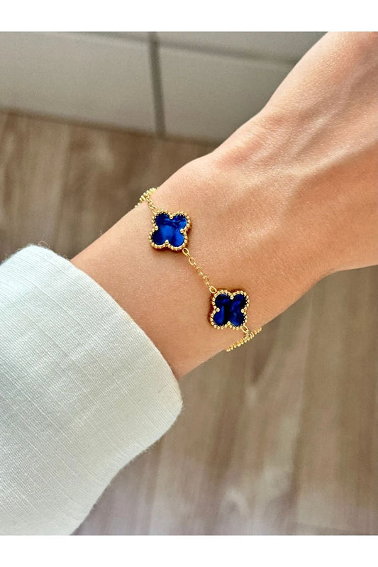 Deep Sea Blue Clover Bracelet