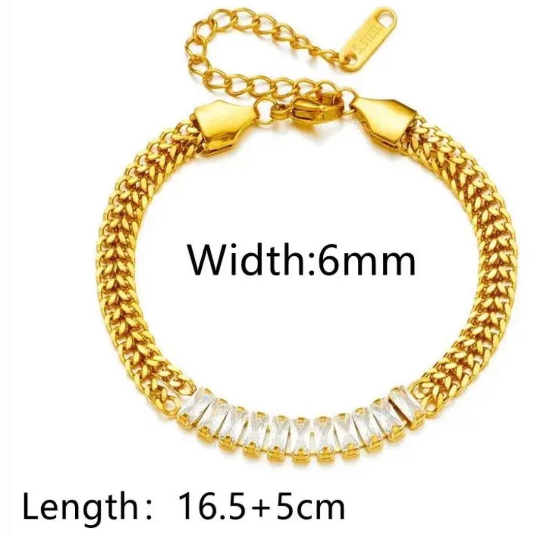 Crystal Studded Chain Bracelet